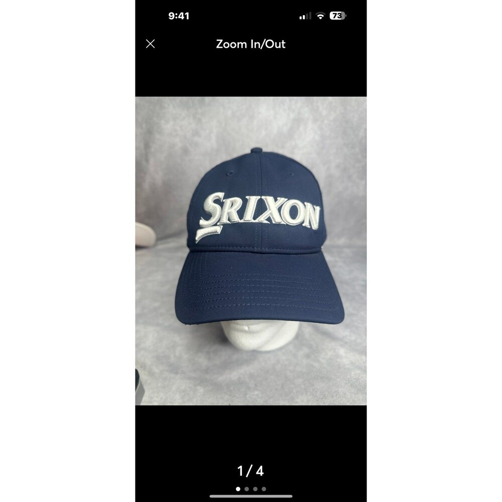 Srixon navy and white contrast embroidered stitching golf hat new osfm